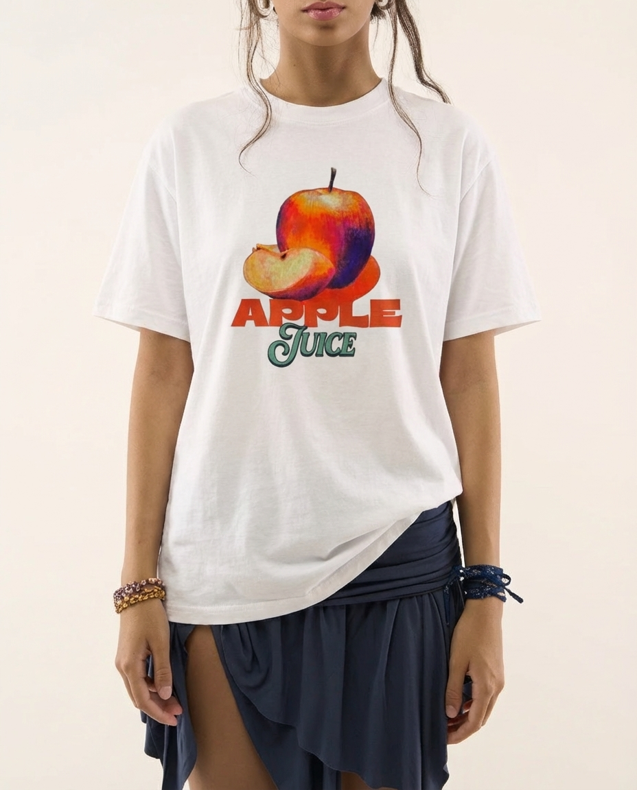 Apple Juice Fashion Tee – Y2K Harajuku Retro
