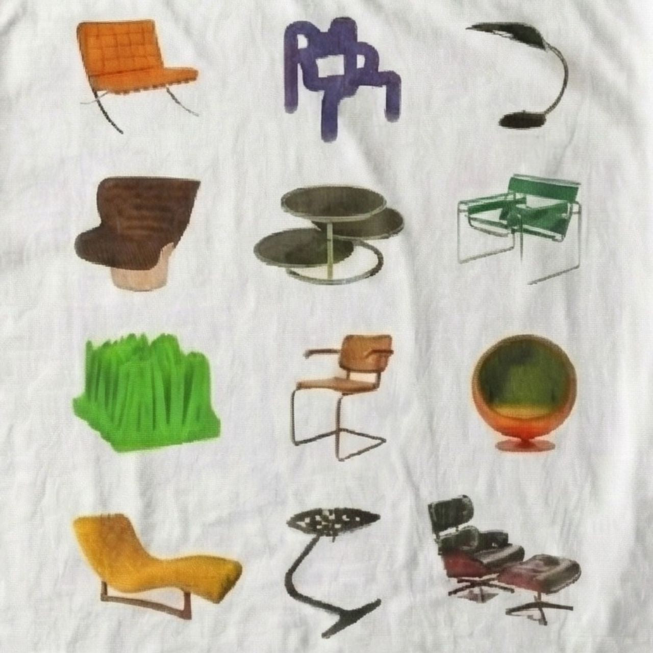 Mid Century Modern Chairs Graphic Tee – Retro Y2K Indie