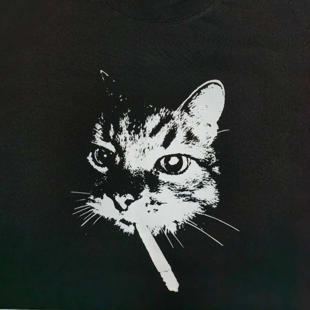 Smoking Cat Graphic Tee – Y2K Streetwear