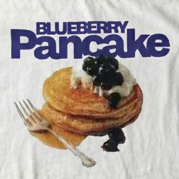Blueberry Pancake Illustration Tee – Y2K Retro Streetwear