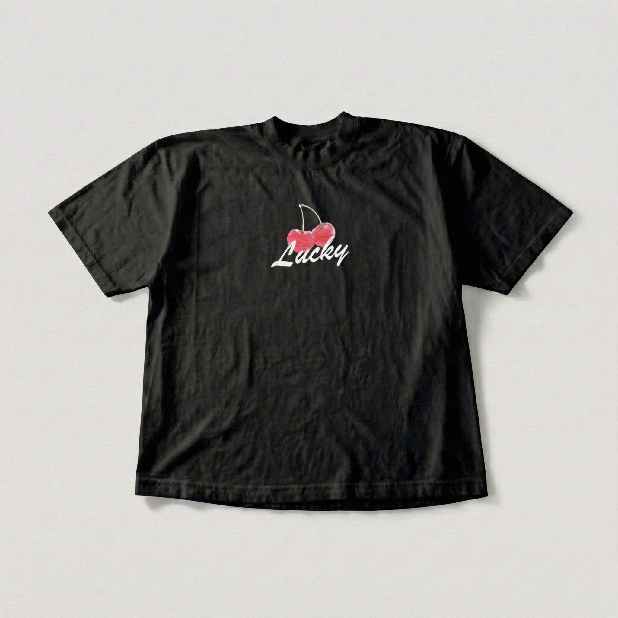 Lucky Cherry Graphic Tee — Y2K Retro Streetwear Aesthetic